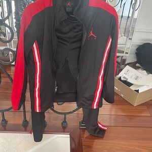 Jordan Men's Black and Red Bomber Jacket